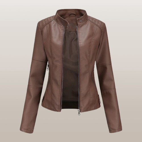 Veste Courte Zippée à Col Montant Femme