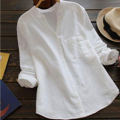 Chemisier Col Mao Casual Femme