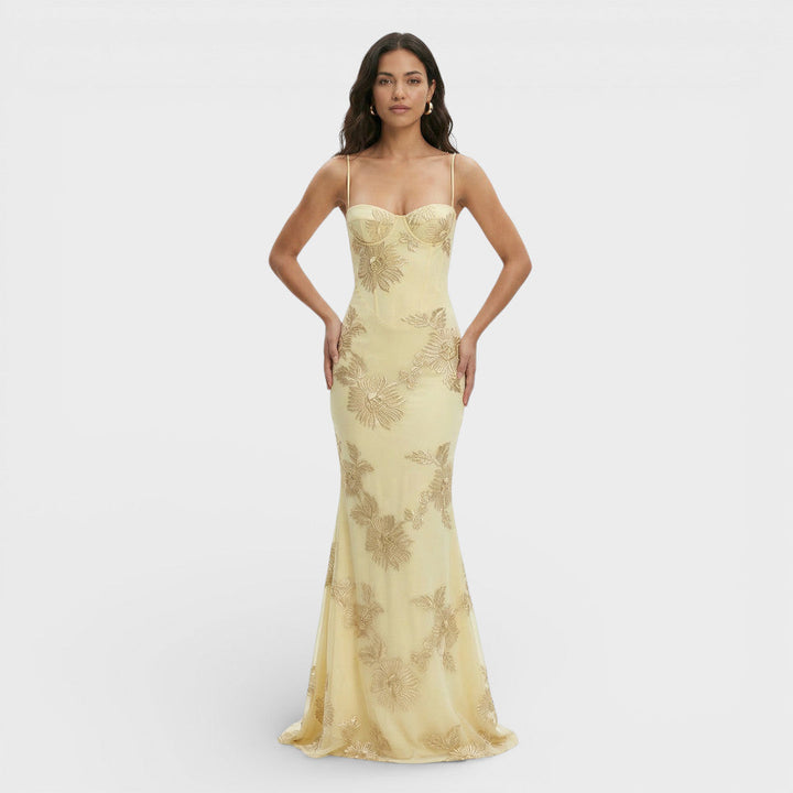 Robe Longue Sirène Brodée Femme