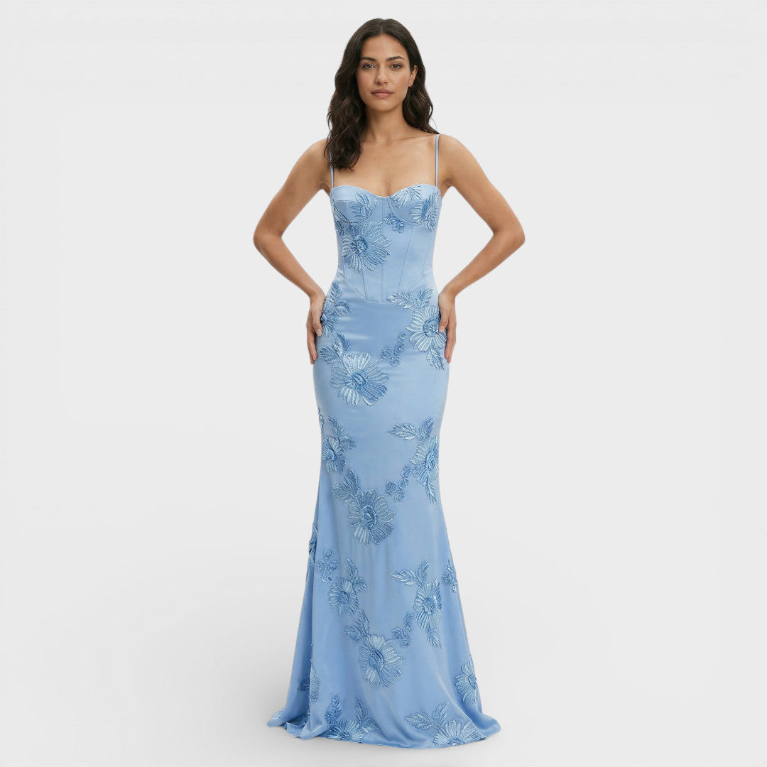 Robe Longue Sirène Brodée Femme