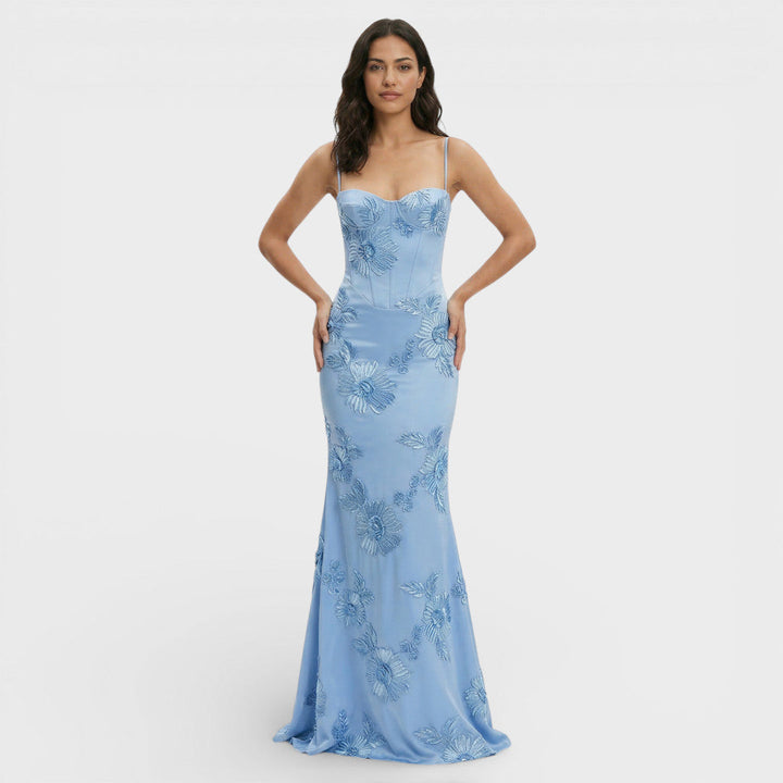 Robe Longue Sirène Brodée Femme