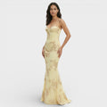 Women's Embroidered Mermaid Maxi Dress