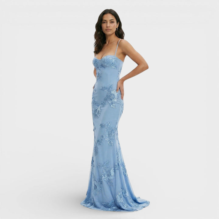 Robe Longue Sirène Brodée Femme