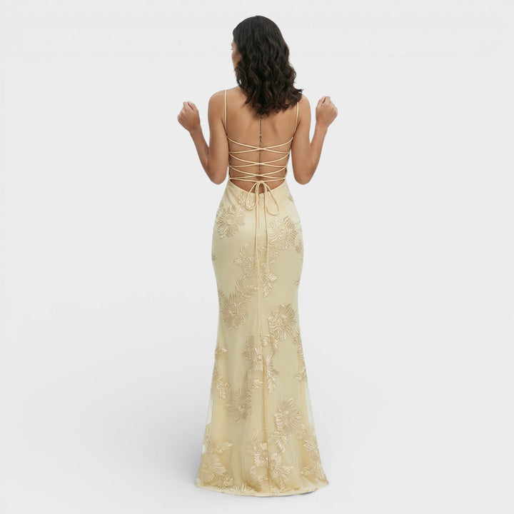 Robe Longue Sirène Brodée Femme