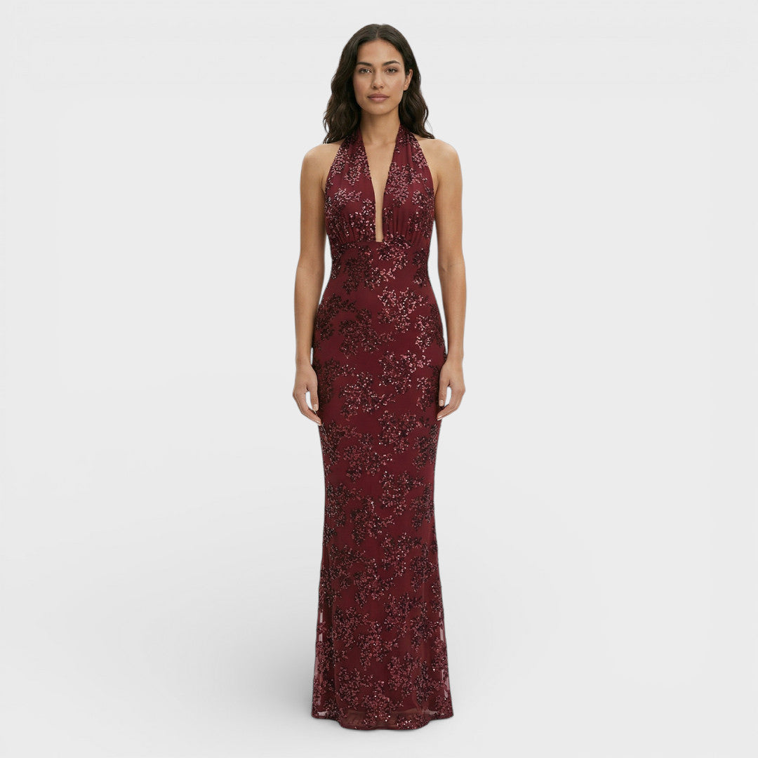Robe Longue Pailletée Dos Nu Femme