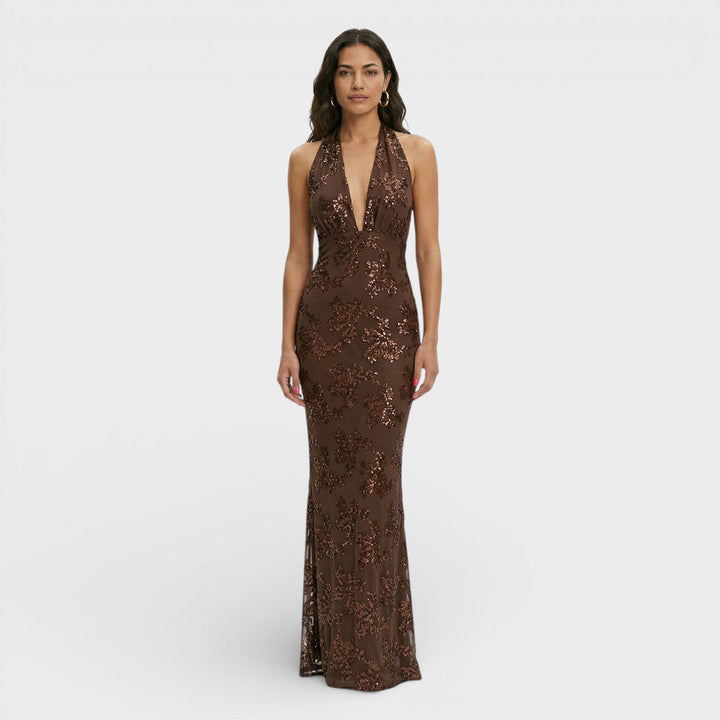 Robe Longue Pailletée Dos Nu Femme