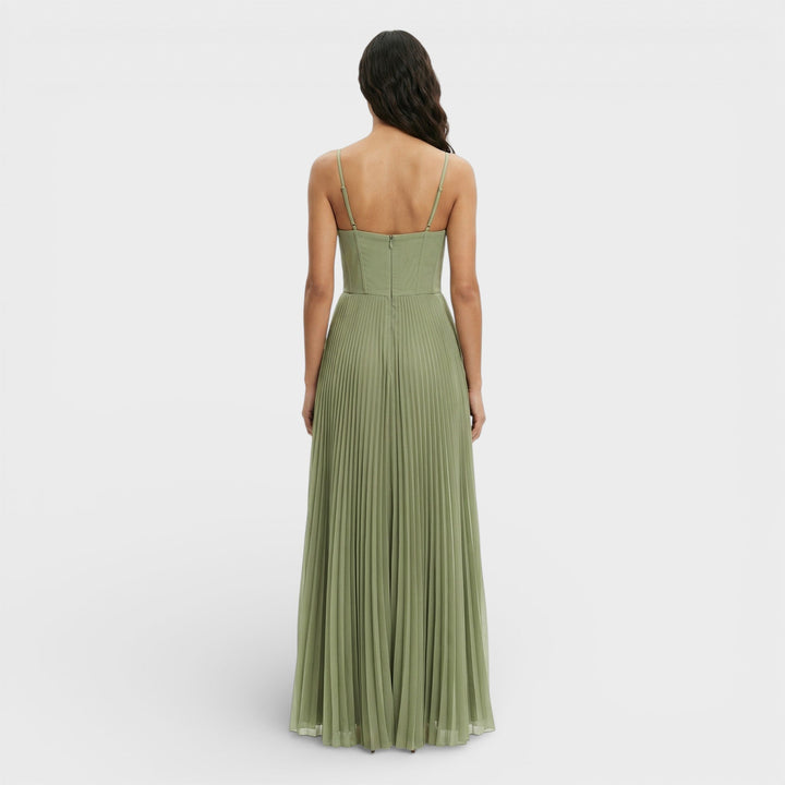 Robe Longue Plissée Corset Femme