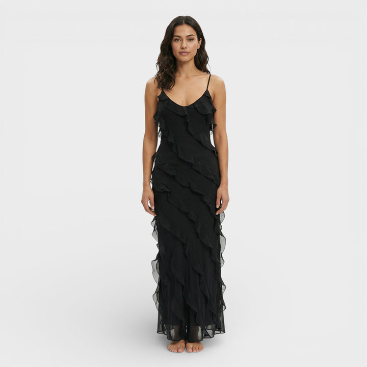 Robe Longue À Volants Femme