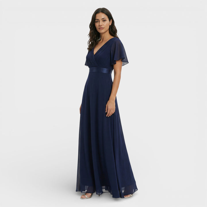 Robe Longue Fluide Manches Volantes Femme