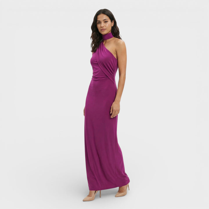 Robe Longue Halter Froncée Femme