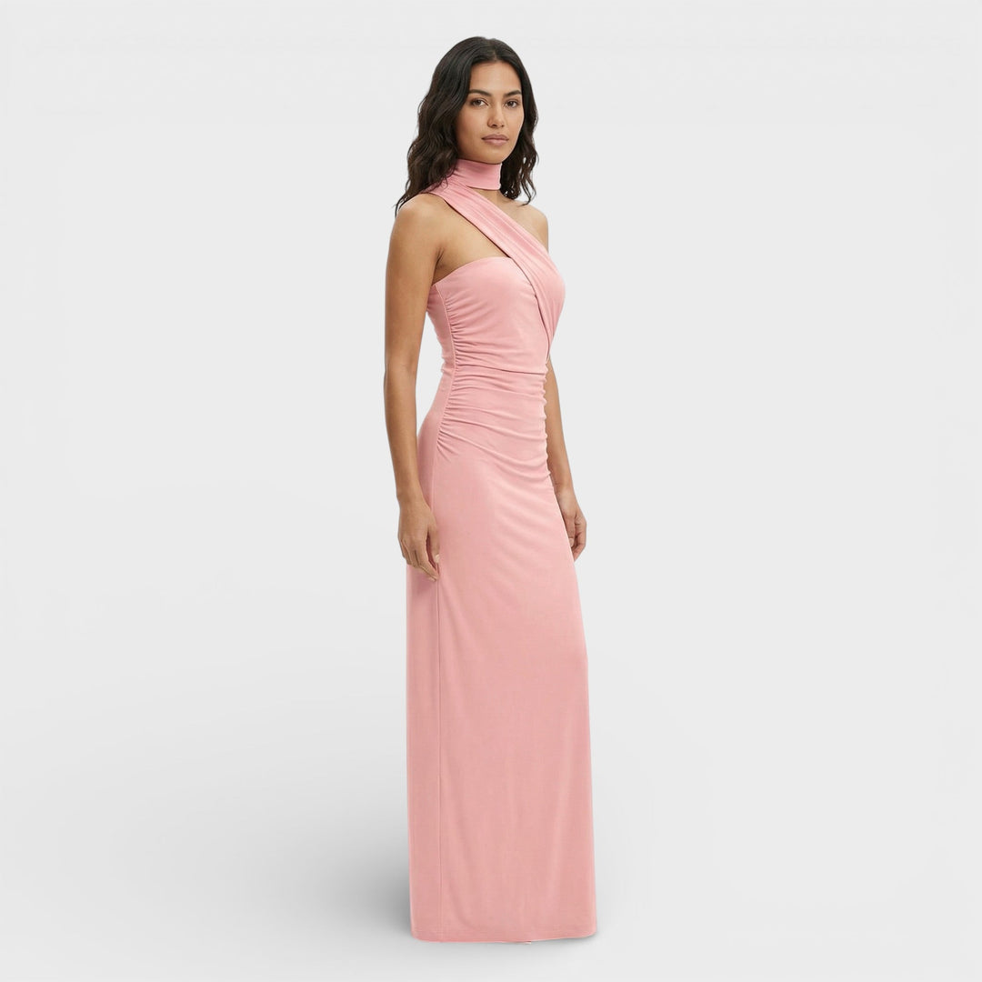 Robe Longue Halter Froncée Femme