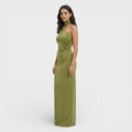 Women's Ruched Halter Maxi Dress