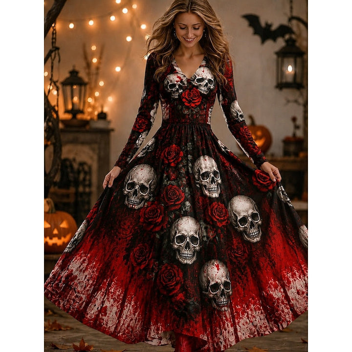 Robe Maxi Halloween Squelette Femme