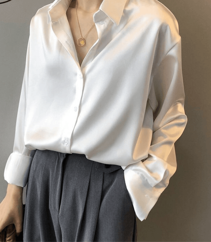 Chemisier Satiné Boutonné Femme