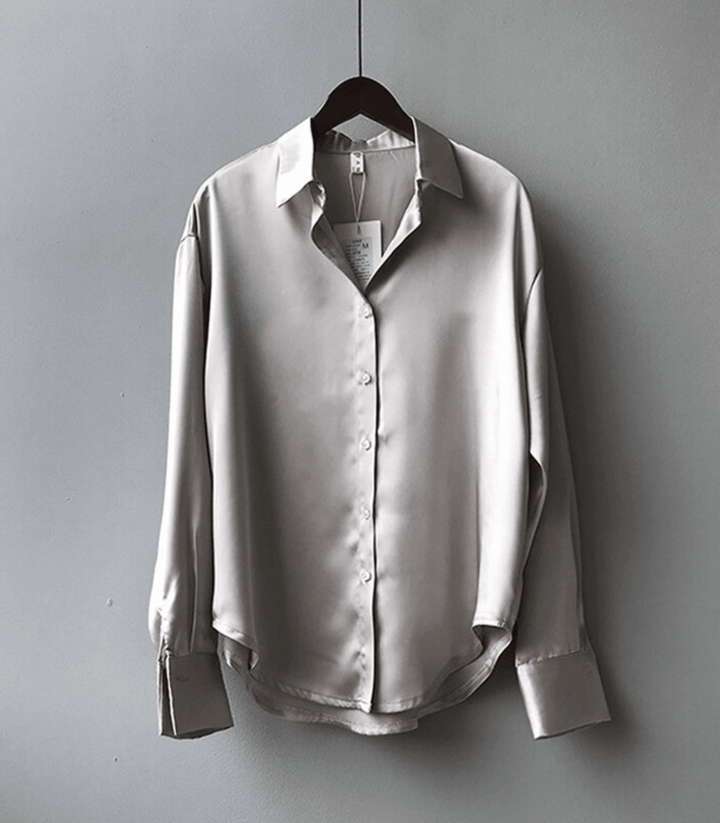 Chemisier Satiné Boutonné Femme