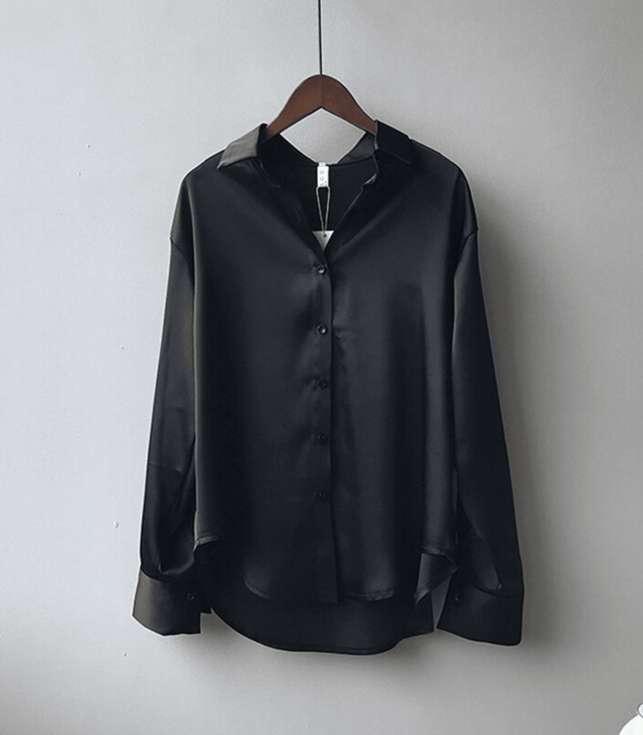 Chemisier Satiné Boutonné Femme