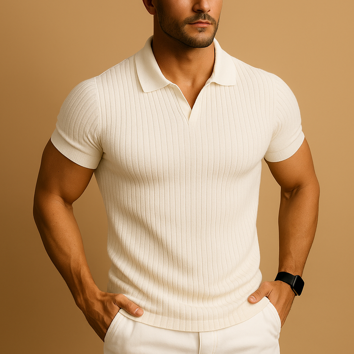 Polo Ajusté Texturé Homme