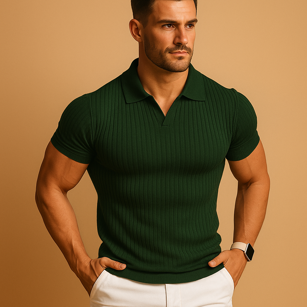 Polo Ajusté Texturé Homme