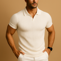 Men's Textured Fitted Polo Shirt