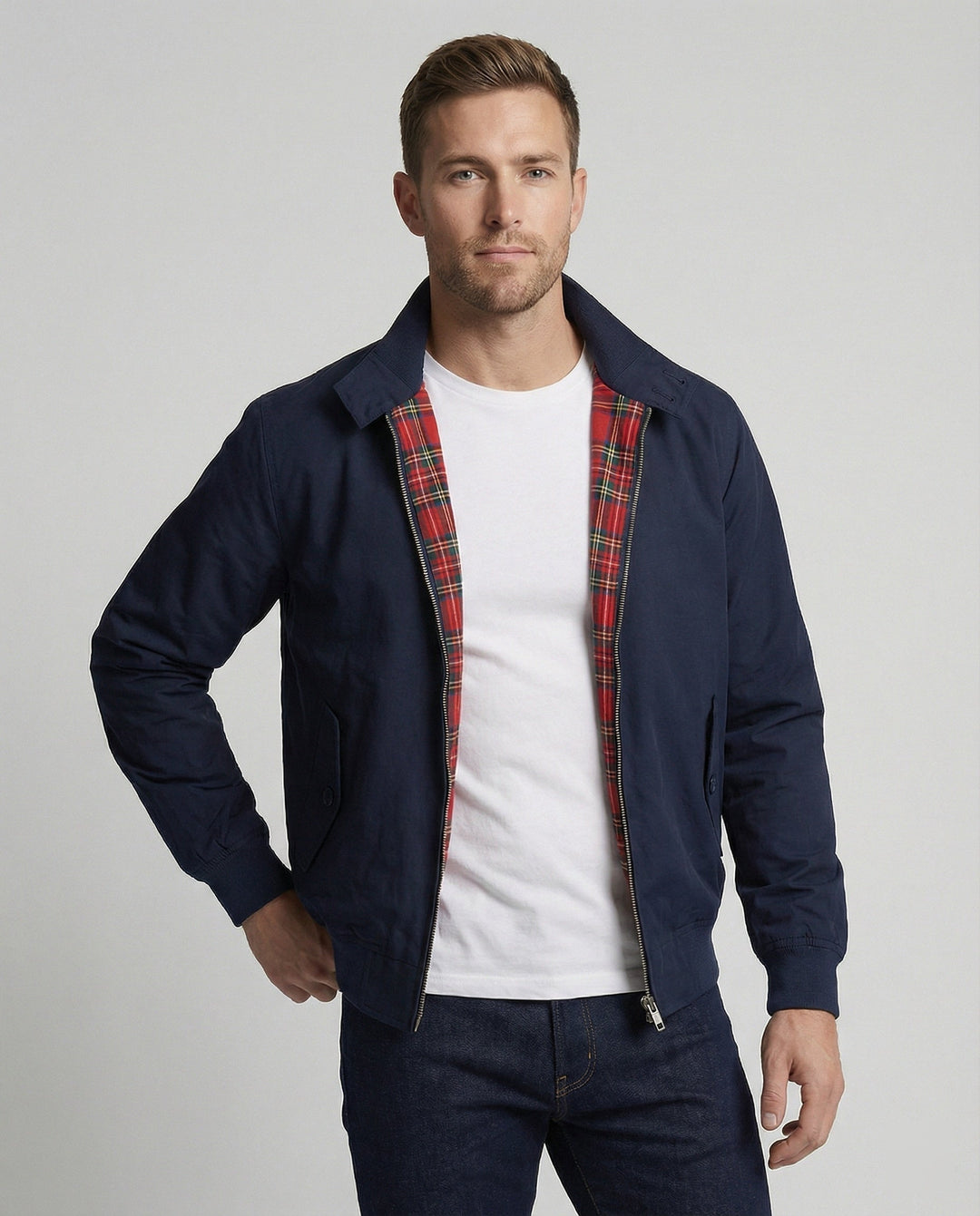 Blouson Zippé à Col Rabattu Homme