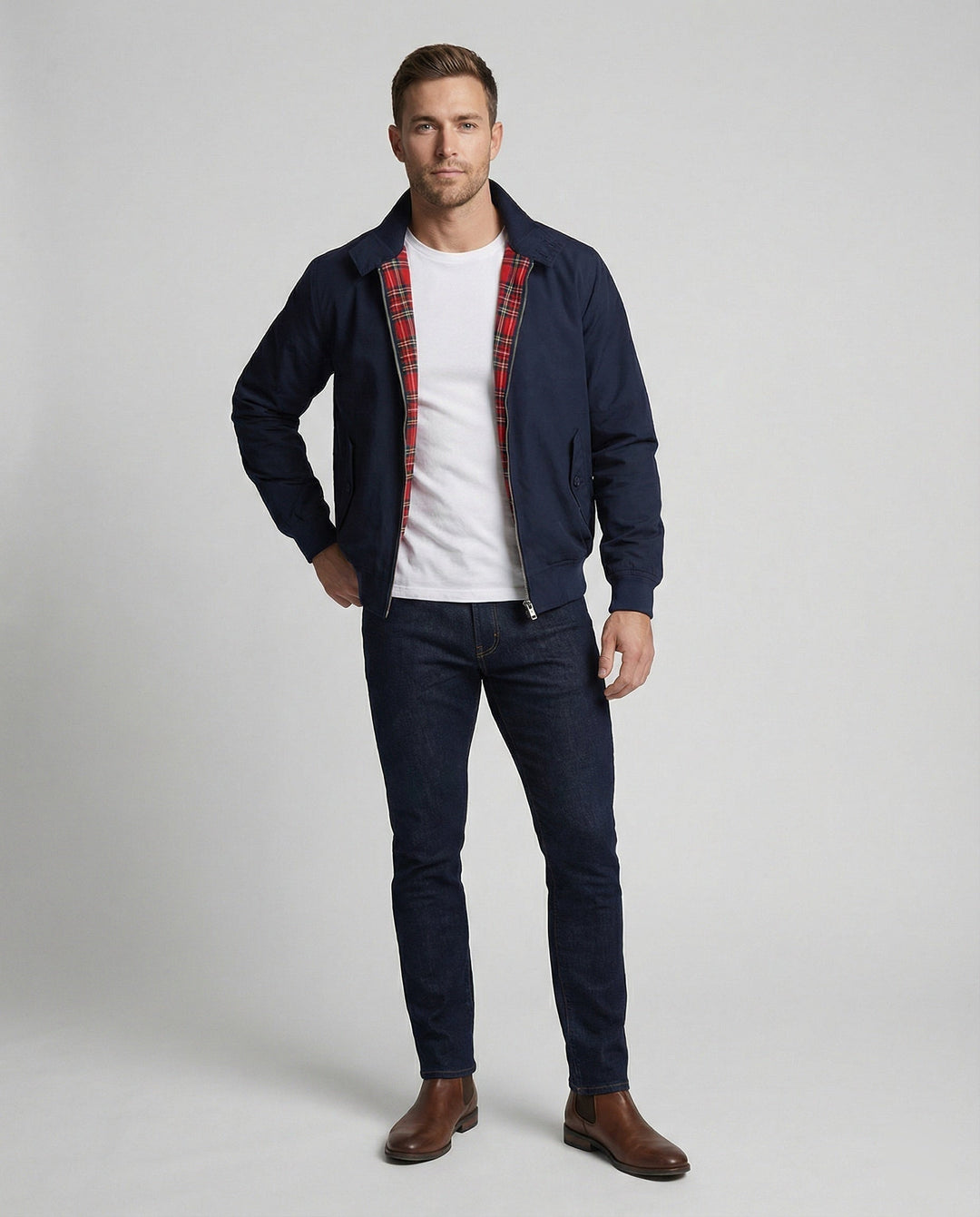 Blouson Zippé à Col Rabattu Homme