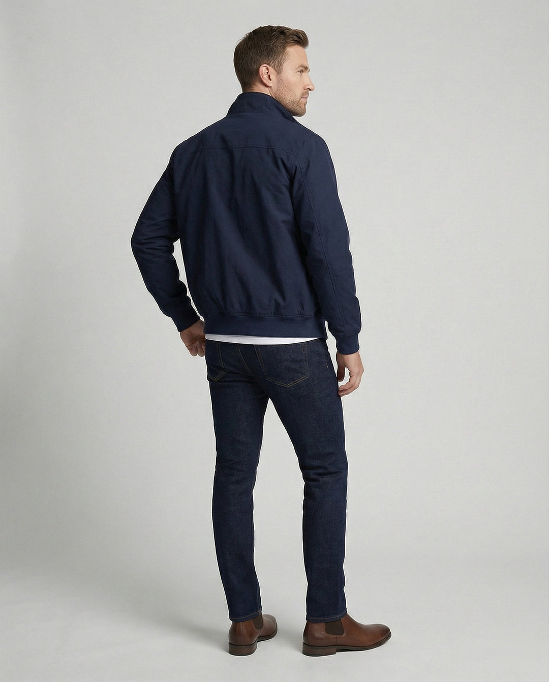 Blouson Zippé à Col Rabattu Homme