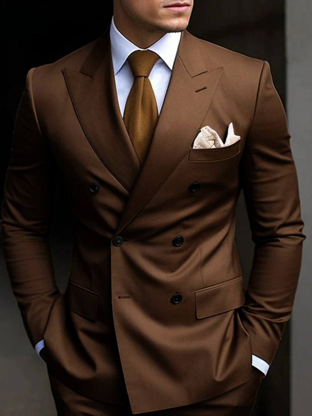Costume 2 Pièces à Veste Croisée Homme
