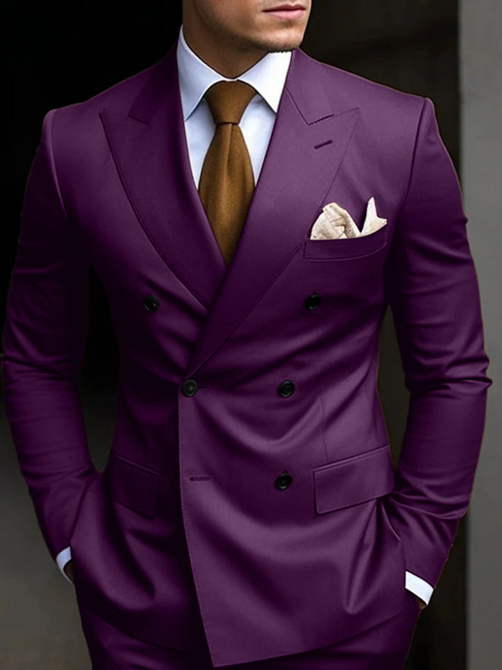 Costume 2 Pièces à Veste Croisée Homme