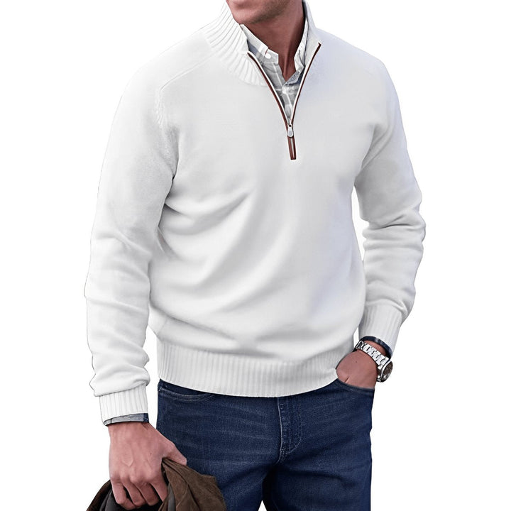 Pull Demi-zip Col Montant Homme