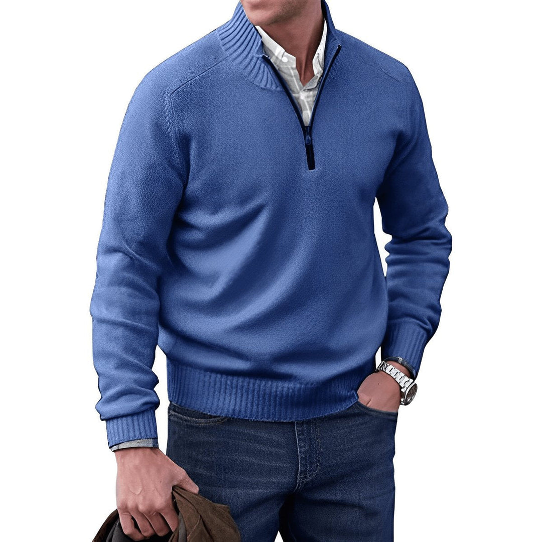 Pull Demi-zip Col Montant Homme