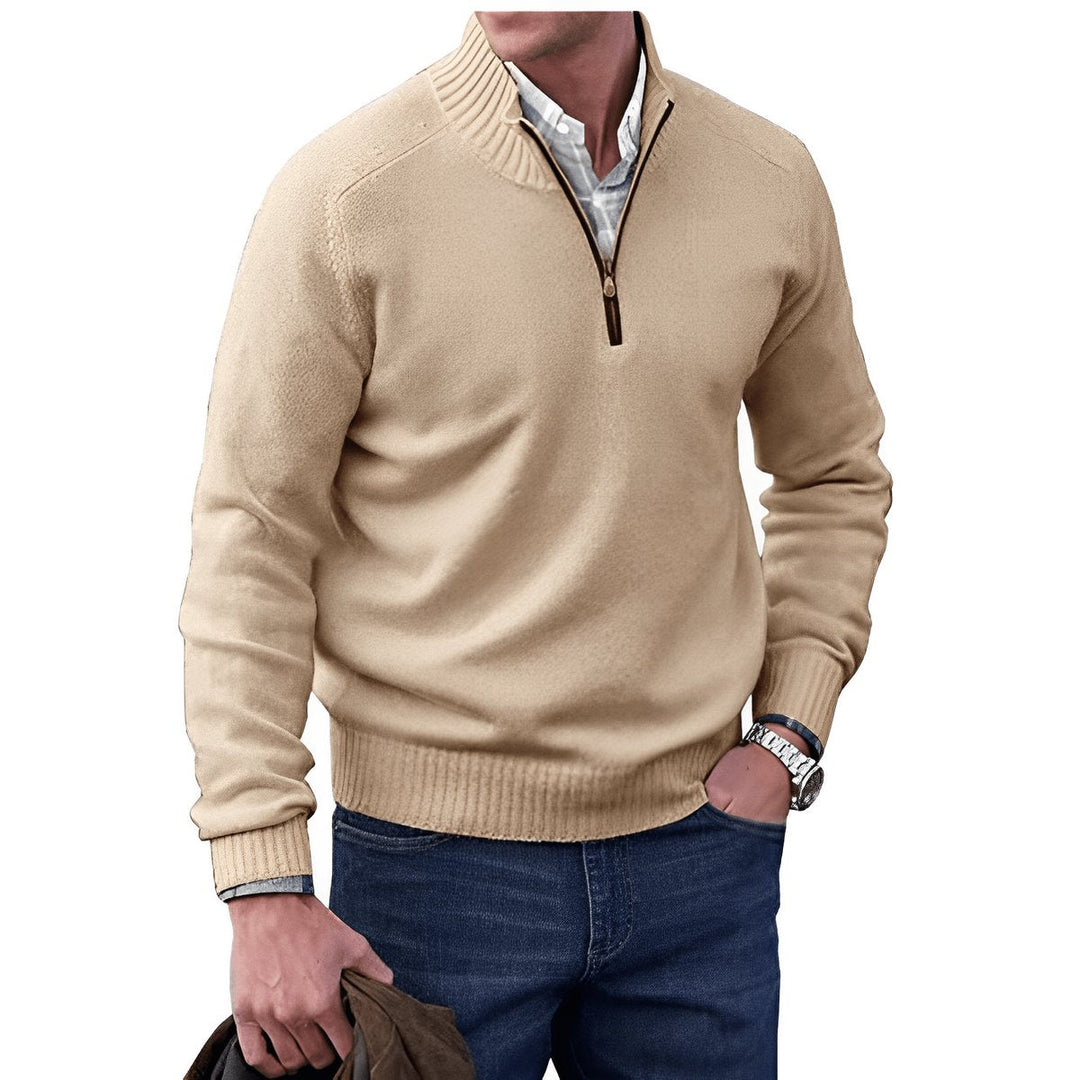 Pull Demi-zip Col Montant Homme