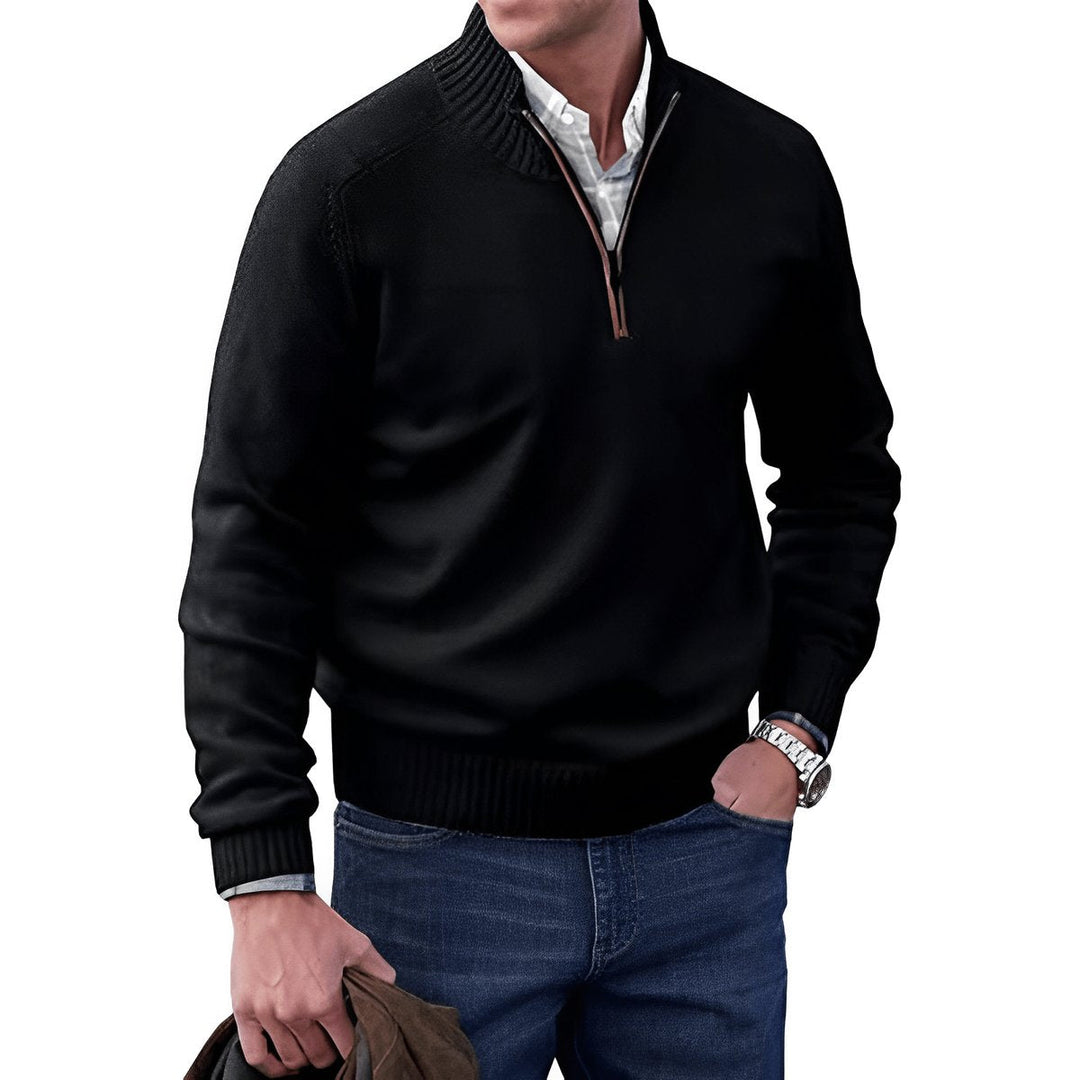 Pull Demi-zip Col Montant Homme