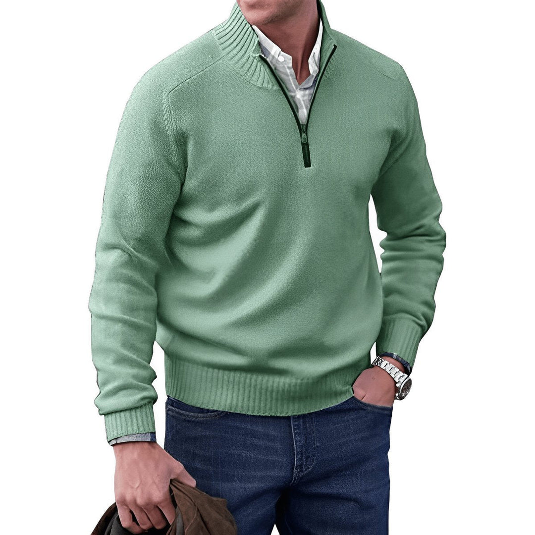 Pull Demi-zip Col Montant Homme