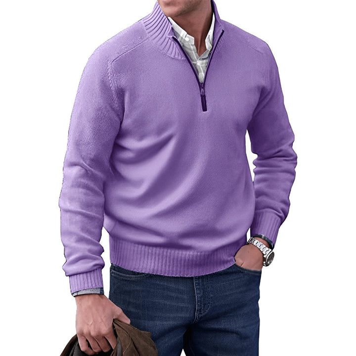 Pull Demi-zip Col Montant Homme