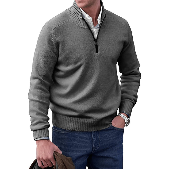 Pull Demi-zip Col Montant Homme