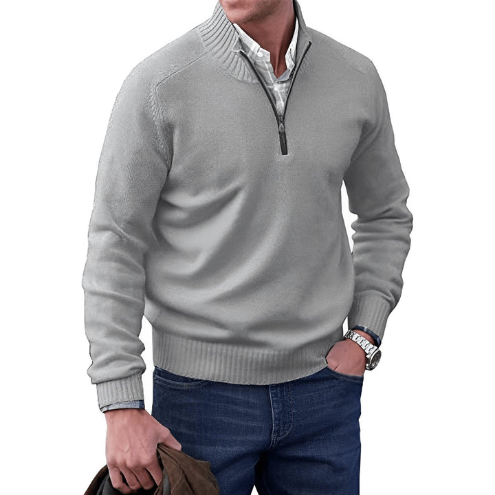 Pull Demi-zip Col Montant Homme