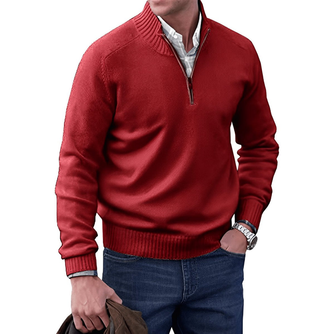 Pull Demi-zip Col Montant Homme