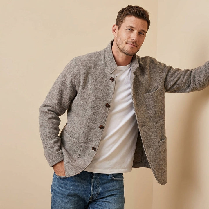 Veste Casual Col Montant Homme