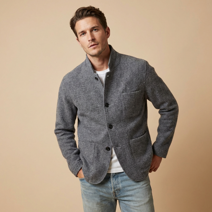 Veste Casual Col Montant Homme