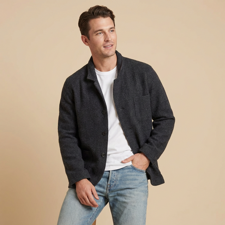 Veste Casual Col Montant Homme