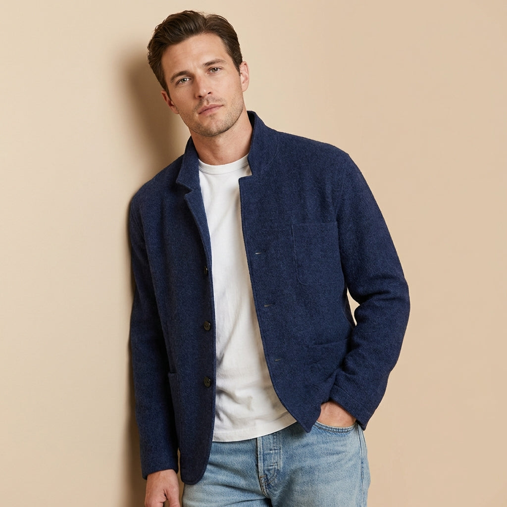 Veste Casual Col Montant Homme