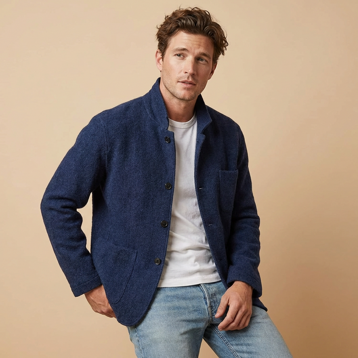 Veste Casual Col Montant Homme
