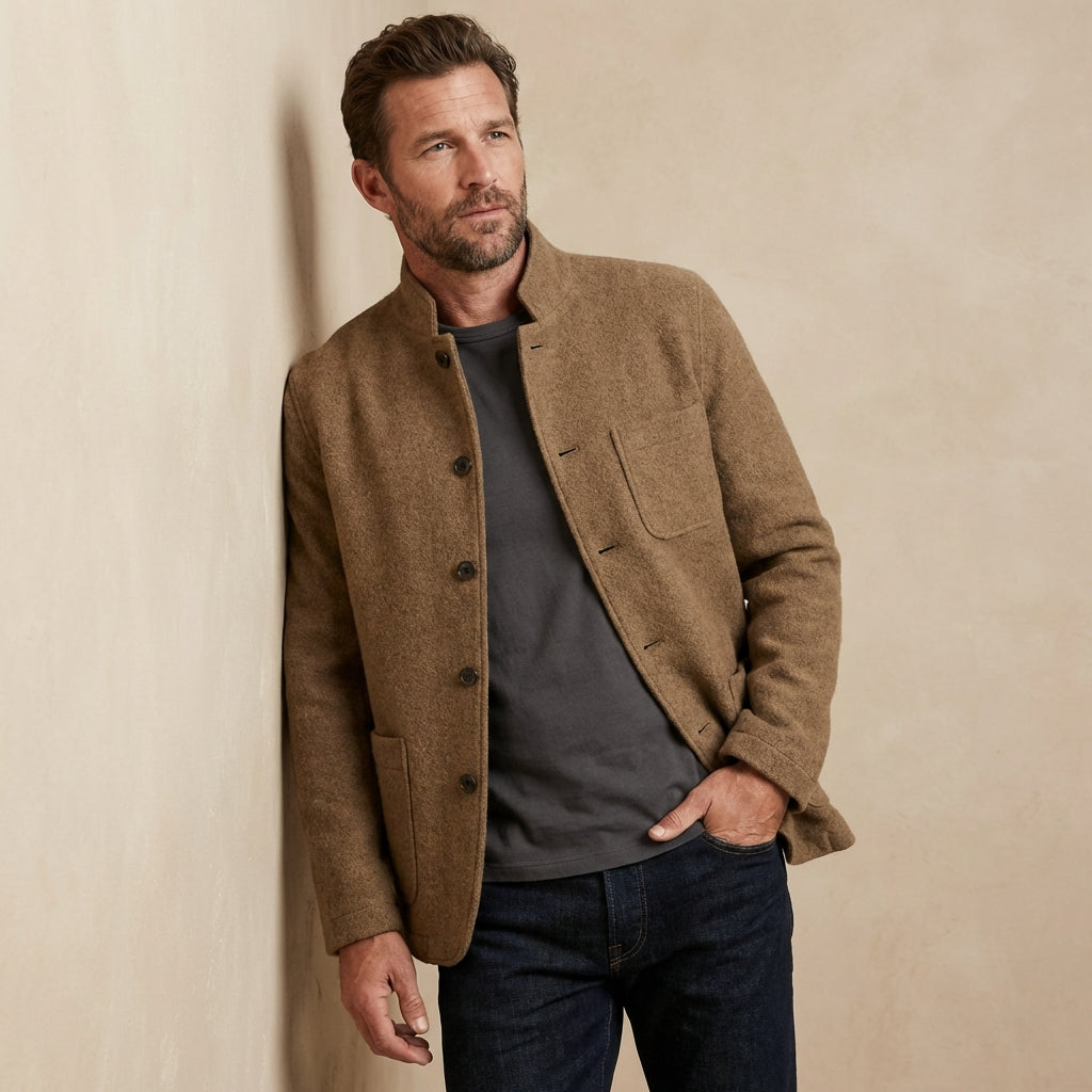 Veste Casual Col Montant Homme