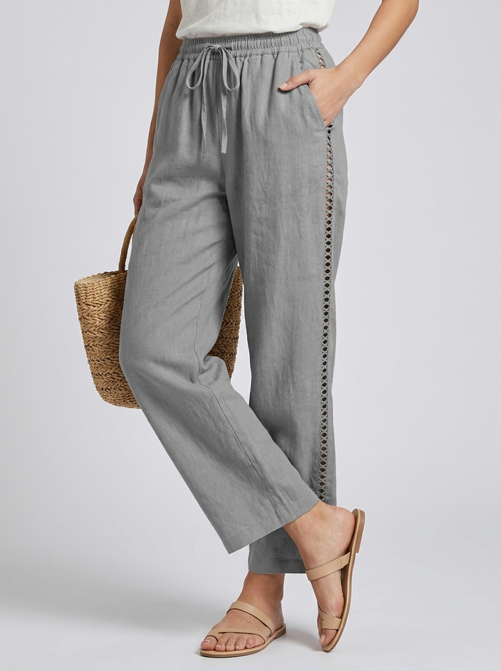 Pantalon Fluide Taille Élastique Femme
