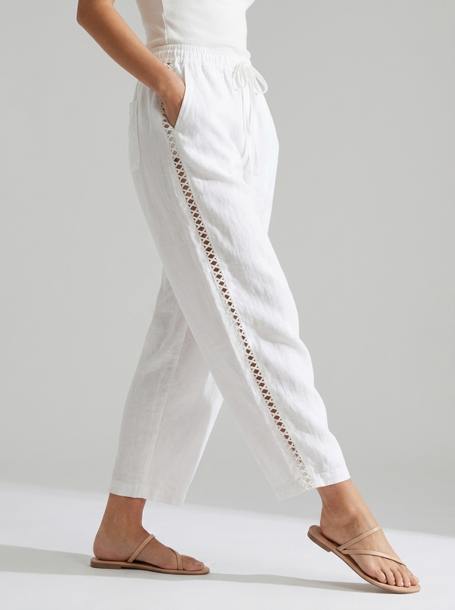 Pantalon Fluide Taille Élastique Femme