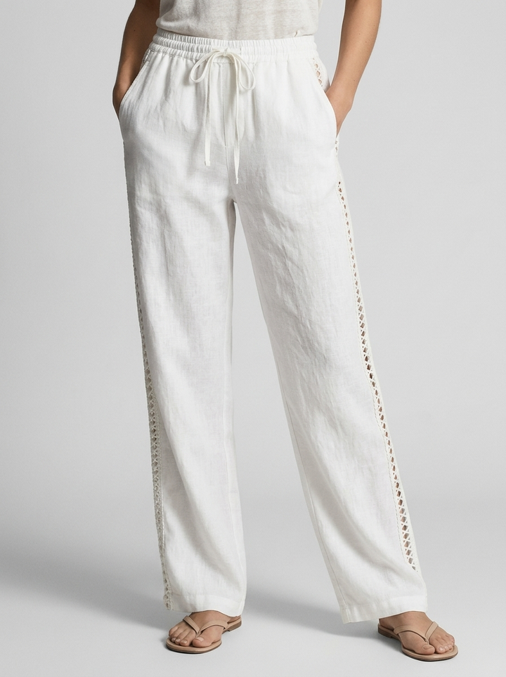 Pantalon Fluide Taille Élastique Femme
