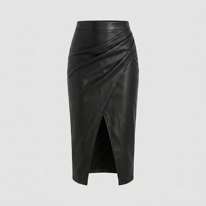 Jupe Mi-Longue Drapée Effet Portefeuille Femme