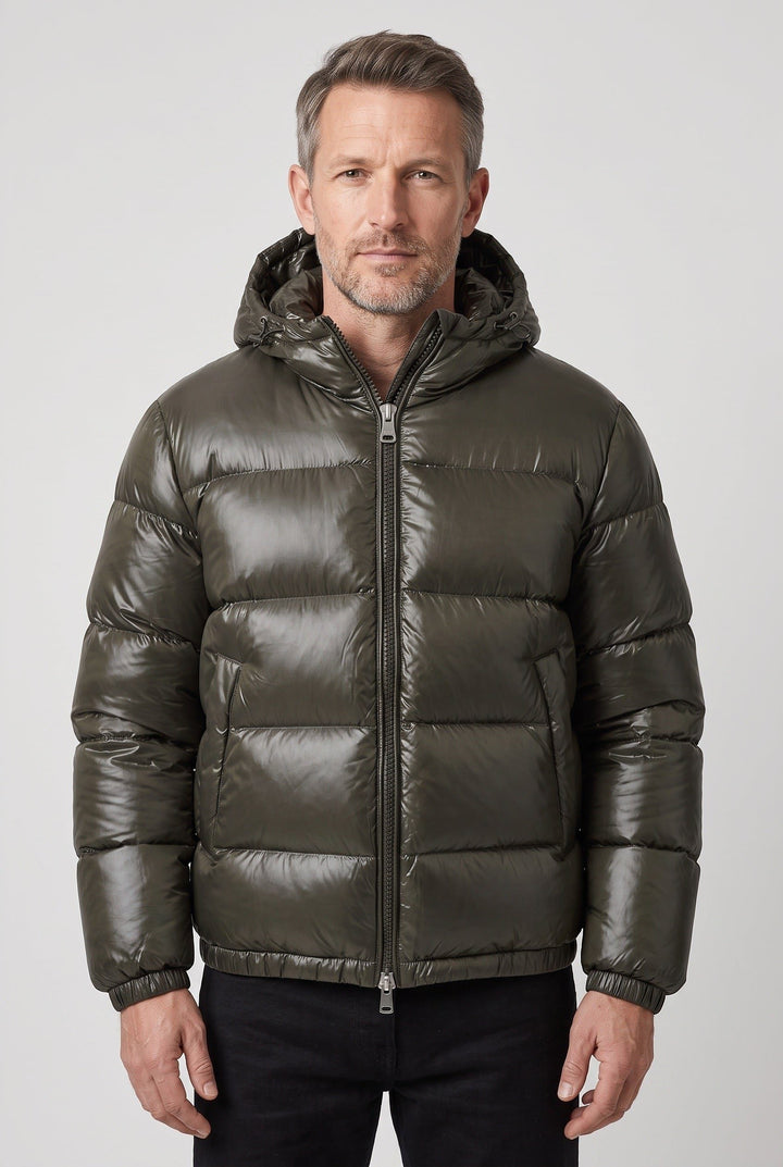 Doudoune Matelassée à Capuche Zippée Homme