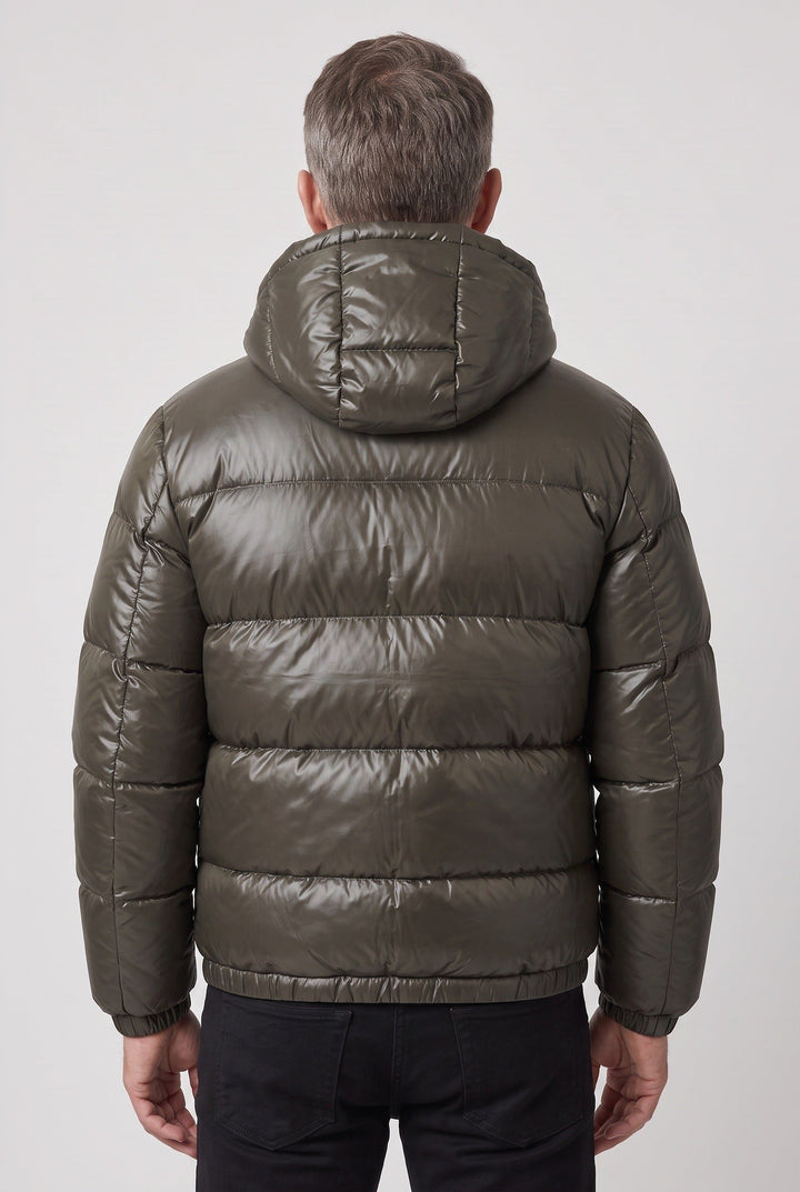 Doudoune Matelassée à Capuche Zippée Homme