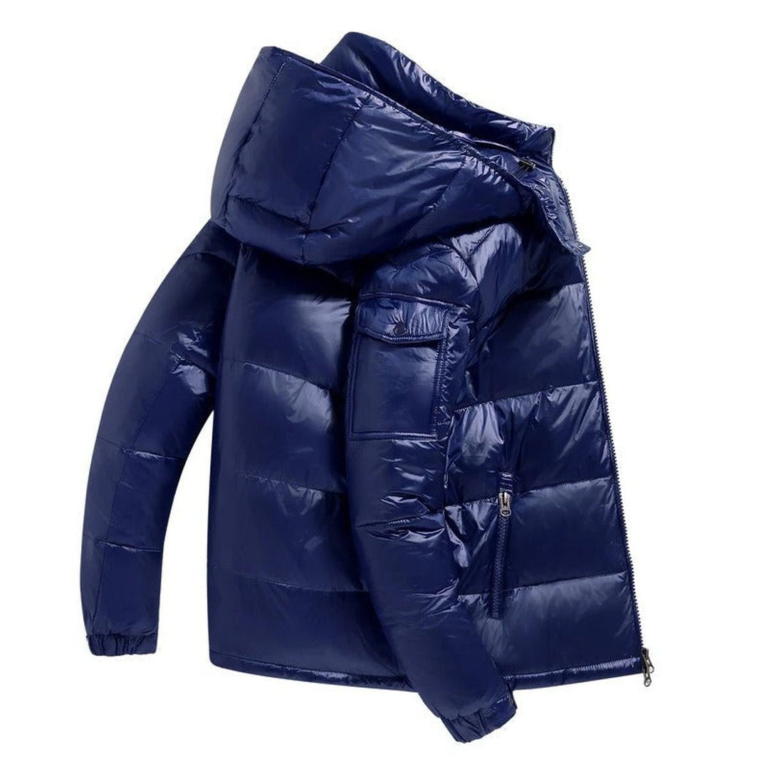Doudoune Courte à Capuche Zippée Homme